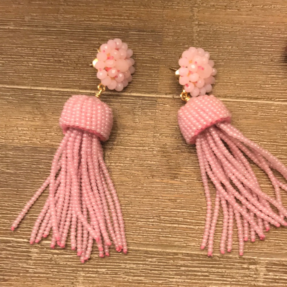 Pink tassel earrings